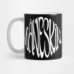 Måneskin White Text Mug